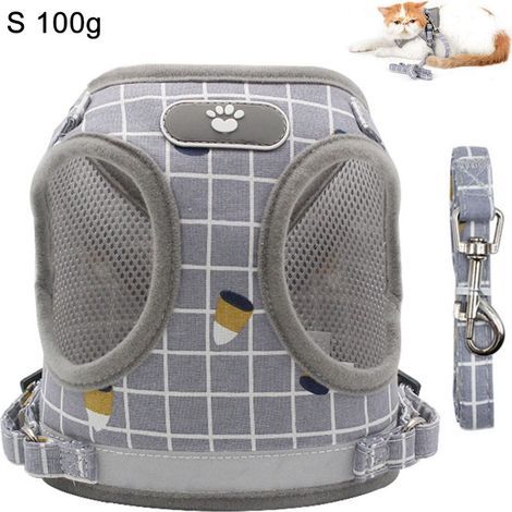 Katzengeschirr avec une Laisse Softgeschirr pour Chat de Poitrine Cat Harness Katzengarnitur ausbruchsicher réglable Katzenweste (1/5)