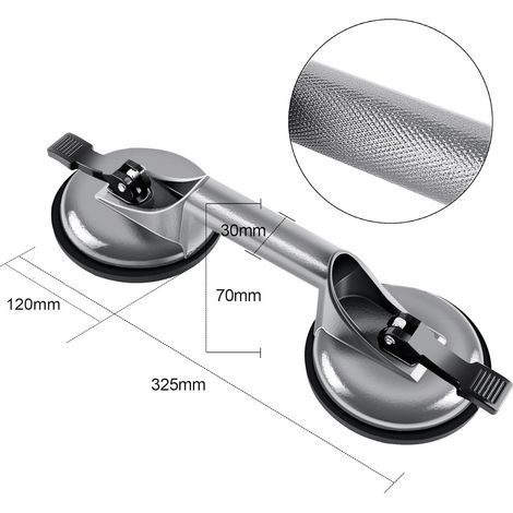 Saugheber Aluminium Saugnapf Fliesen Suction Lifters Glass Suction Vacuum Lifter 120 mm max.100kg mit 2 Saugnäpfen (1/4)