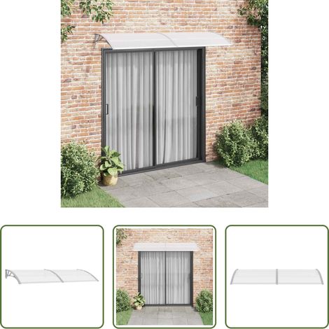 Türschutz - Türvordach Grau und Transparent 240x75 cm PC (1/5)