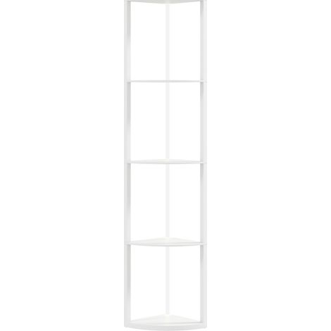Lampe sur pied LED RGB 42x29,5x163 cm en MDF blanc avec rangement pour salon FLORAGRACE (1/5)