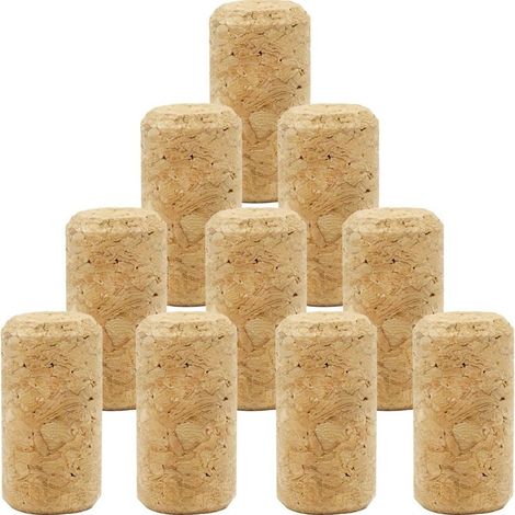 Lot de 10 bouchons en liège 21 mm x 40 mm, parfaits pour la décoration, projets DIY et recyclage de bouteilles de vin. (1/5)