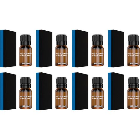 Pack 8x10ml Agent rénovateur plastique auto, coating cristal longue durée avec éponge, entretien habitacle véhicule (1/5)