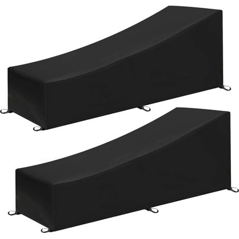 Housse de Chaise Longue de Jardin, 2PCS Housse de Chaise Longue Exterieur Imperméable et Coupe-Vent en Tissu Oxford 210D pour Patio extérieur (1/4)