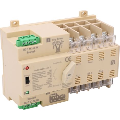 Automatischer Umschalter für zwei Stromversorgungen, 4-polig, 100 A, Silberkontakt, 220 V (1/5)