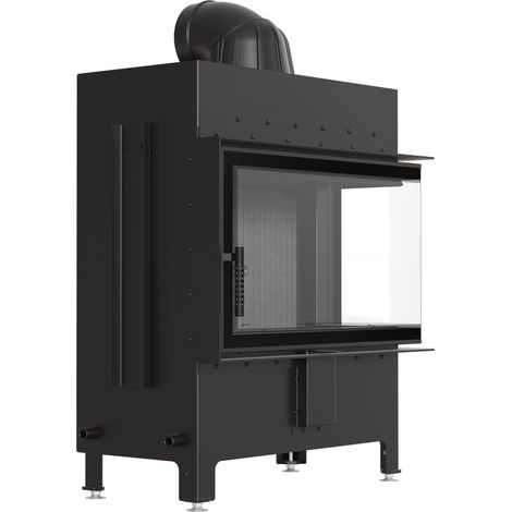 Kamin KRATKI LUCY Rechts 14 kW Ø200 SCHWARZ Montageset mit Schließung (1/5)