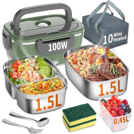 Gamelle chauffante électrique - KJEHOME - Modèle Multic LUNCH BOX - 1,8L - Portable - 100W (1/5)