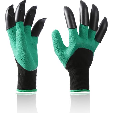 Guanti da lavoro in fibre riciclate, 1 paio, verdi, taglia unica – Guanti da giardinaggio multiuso in fibre riciclate – Morbidi e resistenti – (1/4)