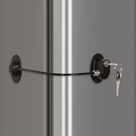Serrure de porte de réfrigérateur noire avec 2 clé, serrure de tiroir classeur, serrure de porte de congélateur et serrure d'armoire de sécurité pour enfants (1/4)