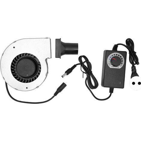 12V 2A Gleichstrom-Hochgeschwindigkeitslüfter mit bürstenlosem Metallgehäuse, hitzebeständig, mit Drehzahlregler und 100-240V EU-Stecker (1/5)