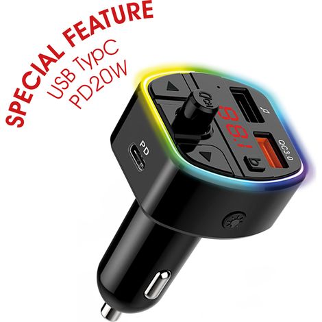 Kit voiture bluetooth maxtrack mt2 charge rapide pd20w qc3.0 (1/3)