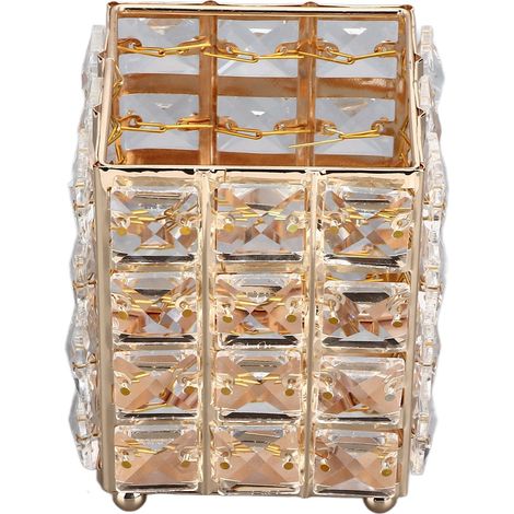 Boîte de Rangement à Bijoux en Cristal Style Européen, Écrin à Bijoux Carré pour Boucles d'Oreilles et Bagues, Idée Cadeau et Décoration Maison Dorée (1/5)