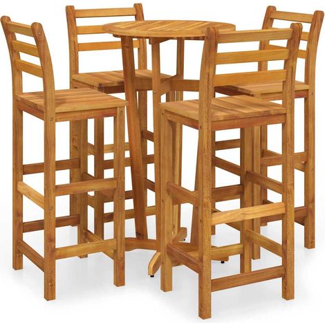 Maison Exclusive - 5-tlg. Gartenbar-Set Massivholz Akazie