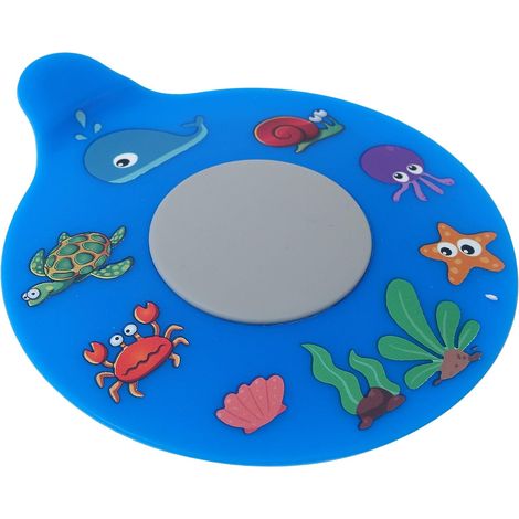 Sollbry 1 bouchon de vidange de baignoire, bouchon de baignoire en silicone, couvercle de vidange de bain universel, cadeau pour enfants et bébés (tortue bleue, 5,12 pouces) (1/4)
