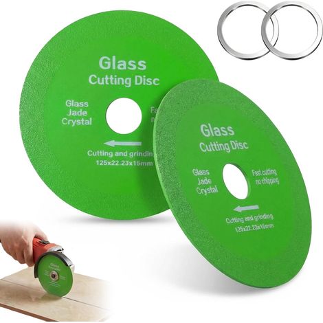 2 Pièces Disque Diamant 125 Carrelage - Disque Coupe Verre Diamant pour Meuleuse Angle, Adapté au Carrelage, Porcelaine, Granit Vert, Jade et Bouteille (1/5)