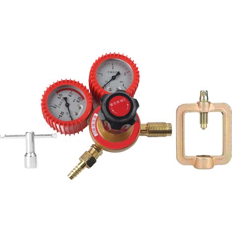 Détendeur de pression acétylène 0,01-0,15MPa, régulateur de débit d'air avec manomètre, compteur de gaz, kit de soudure professionnel (1/5)