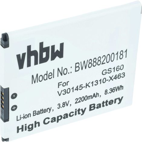 vhbw Akku kompatibel mit Gigaset GS170, GS160 Handy Smartphone Telefon (2200 mAh, 3,8 V, Li-Ion) (1/5)