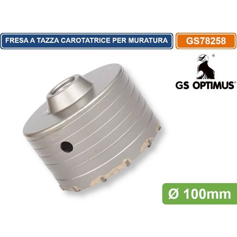 GS OPTIMUS GS78258 FRESA PERFORATRICE A TAZZA Ø 100MM M22 PER PIETRA CEMENTO CALCESTRUZZO