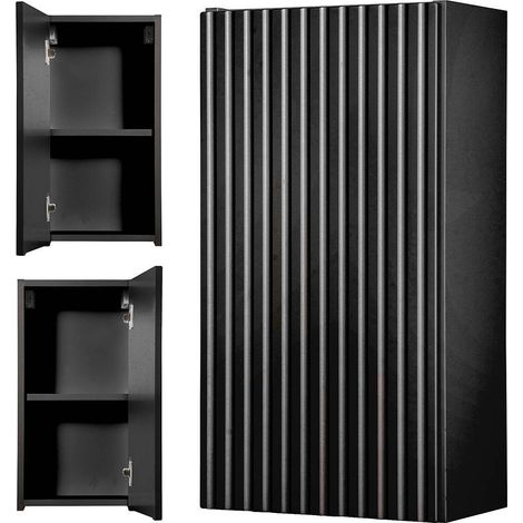 Mobiletto/scaffale da parete per bagno 30 x 57 x 19 cm nero 030008897