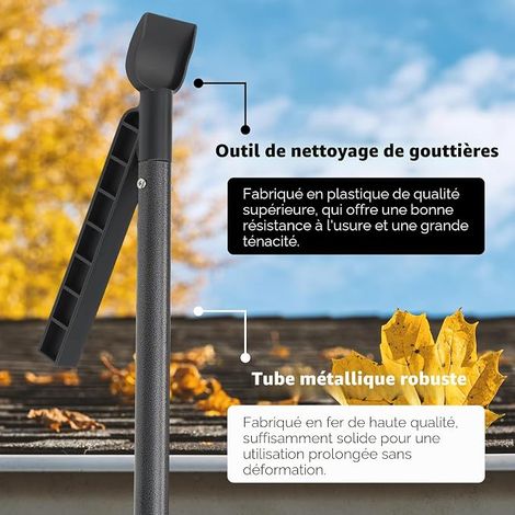 Gutter Cleaning Tool 92.5 Inch Extendable Handle Rain Gutter Cleaning Tool Gutter Leaf Cleaning Spoon Scoop (1/4)
