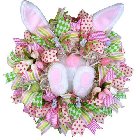 Guirlande De Pâques - Couronne De Printemps Pour Porte D'Entrée - Décoration Extérieure - 30 x 33 x 8 cm - 1 Pièce (1/3)