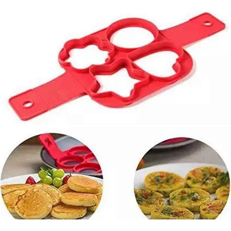 4-fach antihaftbeschichtete Pfannkuchenform aus flexiblem Premium-Material – ideal für die Küche und die Familienküche (1/4)