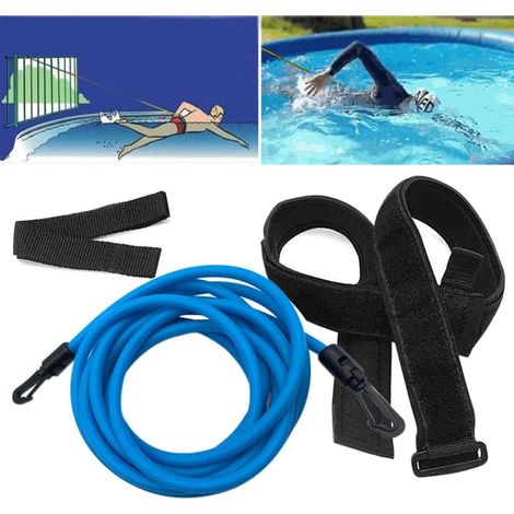 [MAI UTILIZZATO]Cintura da nuoto regolabile per piscina, cintura di resistenza al nuoto, cintura per allenamento al nuoto, cintura di supporto per allenamento in piscina, attrezzatura per fitness in a (1/5)