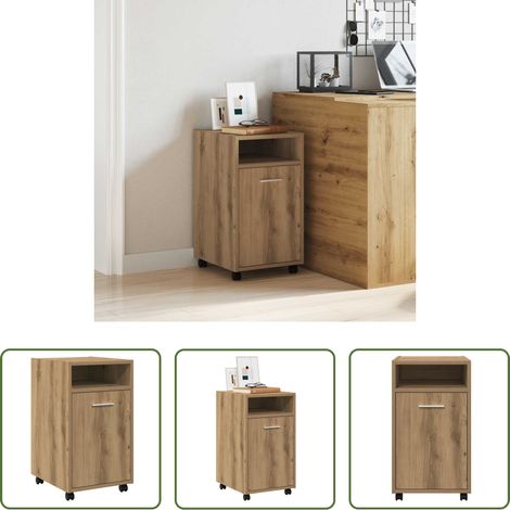 Holzschrank - Schrank mit Rollen Artisan-Eiche 33x38x60 cm Holzwerkstoff (1/5)