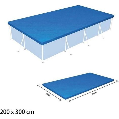 Bâche de Protection - Piscine Rectangulaire - Bleu - 3m x 2m (1/4)