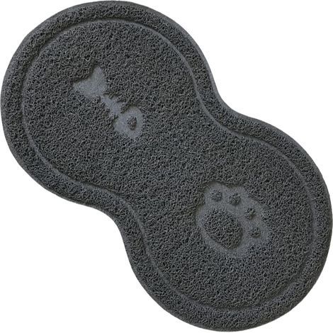 Hunde- und Katzennapfunterlage, Silikon, für Hunde und Katzen, wasserdichtes und rutschfestes PVC, grau, 45 x 25 cm