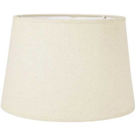 Abat-jour - Rond - Lin/Beige - Pour lampe - 27x18,5cm - Culot E27 avec réducteur