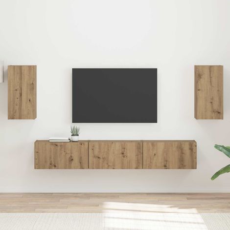 vidaXL Set mobile TV 5 pcs Rovere artigianale Legno multistrato (1/5)