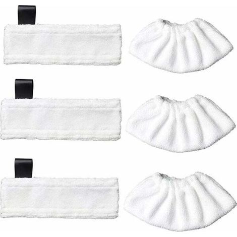 Packung mit 3 Ersatz-Mikrofasertüchern und 3 Mikrofasertüchern für Kärcher Easy Fix SC1/SC2/SC3/SC4/SC5/SV7, Zubehörtuch für Kärcher Easy Fix