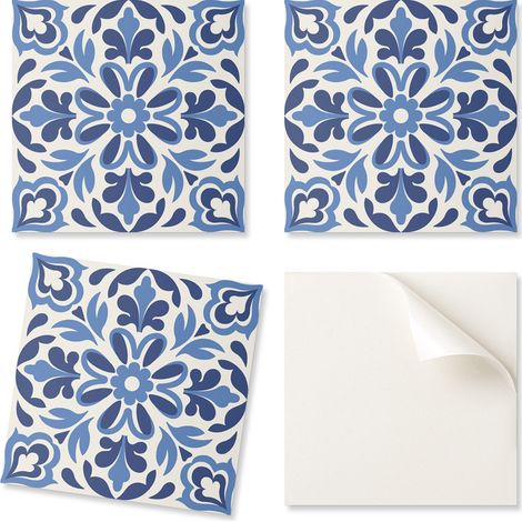 Paquete de baldosas de vinilo autoadhesivas con estampado floral decorativo de 20x20x20 cm.