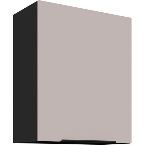 Küchen Hängeschrank 60 cm Küche ARONA Kaschmir beige matt + Schwarz matt Küchenzeile Küchenblock Küche Einbauküche (1/5)