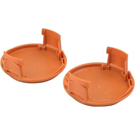2 Cache-fils - Accessoire débroussailleuse - Couvercle bobine WA0037 - Remplacement sans outil pour Worx GT WG 112E 118E 119E 184E 168E - ABS Noir (1/5)