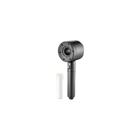 7-in-1-Duschkopf, 5 einstellbare Strahlarten, hoher Wasserdruck, wassersparend, tragbarer Filter, Haken, Schlauch, Badezimmerzubehör – Crezuo
