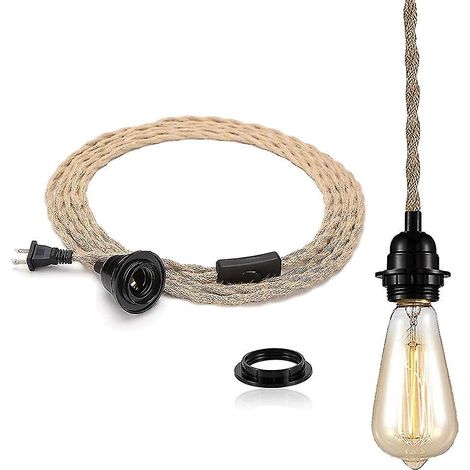 Kit de suspension lumineuse industrielle vintage de 4,5 m (15 pi) à monter soi-même avec câble. (1/5)