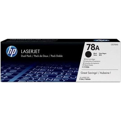 HP 78A 2 Pack Black Original LaserJet Toner Cartridges Cartuccia Toner 2 pz Originale (1/5)
