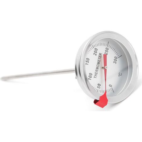 Thermometre A Friture - Acier Inoxydable - Plage 50 A 300 C - Cadran 5 Cm - Sonde 15 Cm Et 30 Cm - Usage Cuisine Professionnelle Et Domestique - 1 Unite (1/5)
