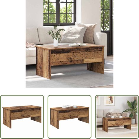 Holz Couchtisch - Couchtisch Altholz 102 x 50,5 x 46,5 cm Holzwerkstoff (1/5)