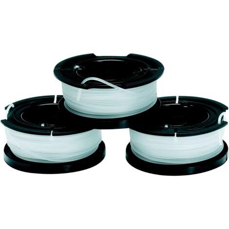 Lot de 3 bobines de rechange pour débroussailleuses - Bobine auto-enrouleuse Reflex Plus - 3 x 11 m de fil en nylon transparent résistant - Diamètre du fil : 1,6 mm (1/5)