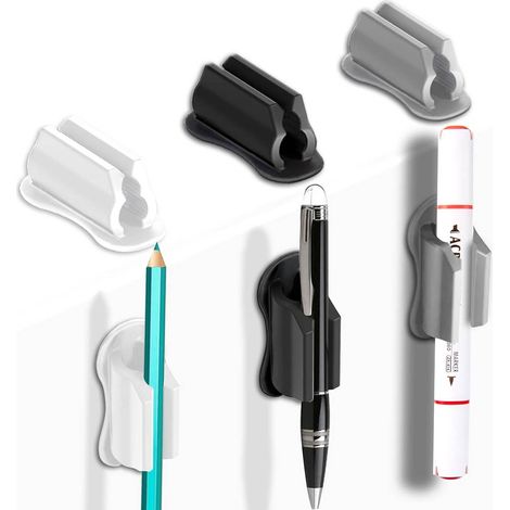 Porte-stylo mural pour bureau, porte-stylo adhésif, porte-stylo en silicone pour bloc-notes, porte-stylo adhésif pour marqueurs, porte-stylo pour bureau (1/5)