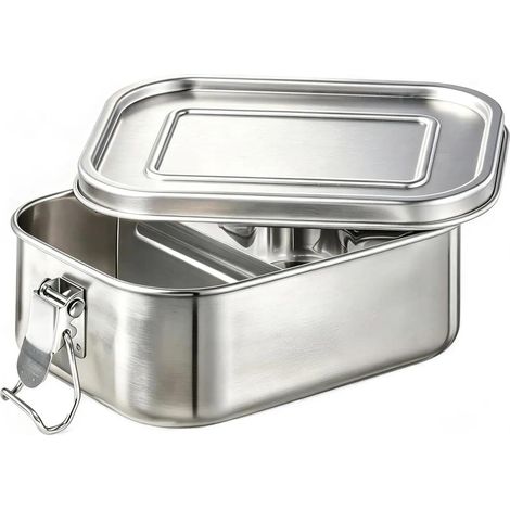 Boîtes à Bento en Acier Inoxydable, 800ml Boite Gouter Inox (1/5)