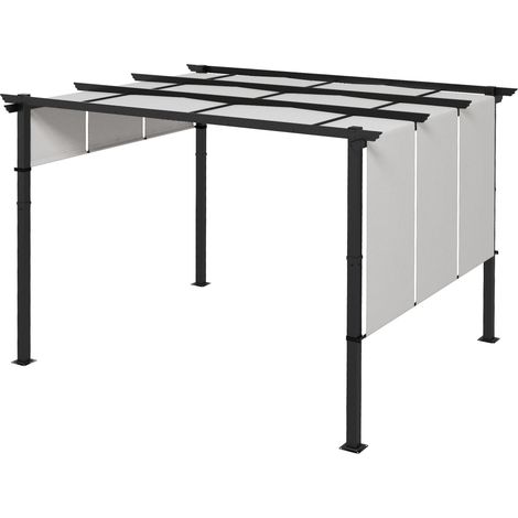 Einziehbare Pergola 3x3,5m, Stahlrahmen, UV-Schutz