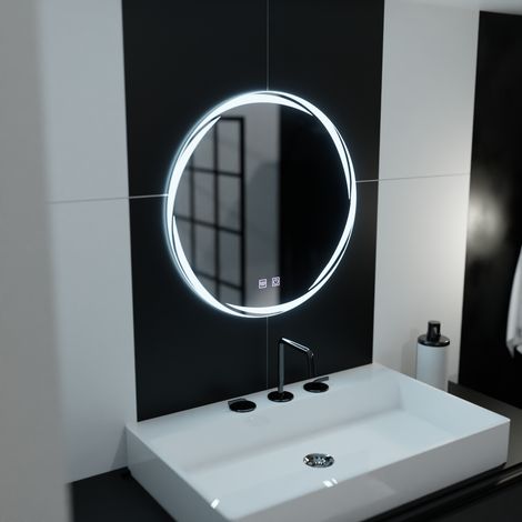 Miroir LED Rond 60cm Spirallus Touch Systeme Desembuage Gradable (1/5)