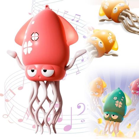 Jouet Électrique Poulpe Dansant - Poulpe Lumineux avec Capteur D'évitement d'obstacles et Musique, Cadeau Magique pour Enfants et Compagnie d'animaux (Rose) (1/5)