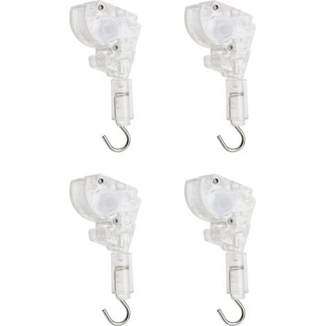 Lot de 4 mécanismes d'inclinaison pour stores vénitiens de 2,5 cm avec engrenage en forme de D de 1,6 cm - Crochet de connexion en métal pour mini stores vénitiens (1/5)