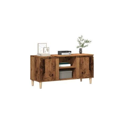 Meuble TV vieux bois 102x35x50 bois d'ingénierie (1/5)