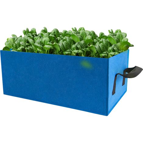 Bolsas de cultivo rectangulares de fieltro transpirable con asas (50 x 30 x 20 cm)