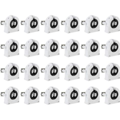 24 Pcs T8 Support de Lumière Fluorescente 27x31x18mm (1/5)